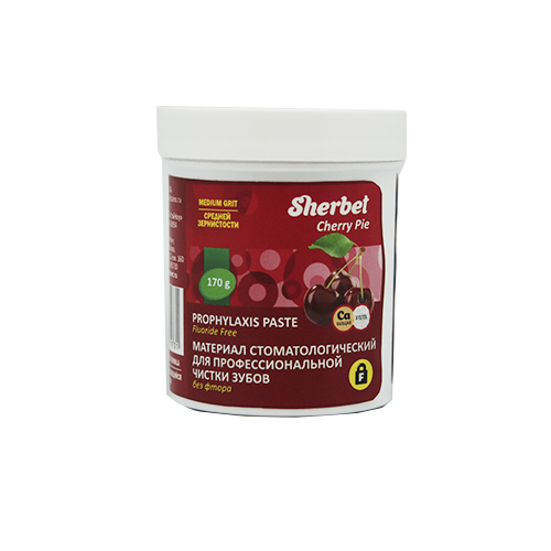 Sherbet Prophylaxis Paste, вкус вишневый пирог, без фтора, зернистость средняя, 170 г | фото