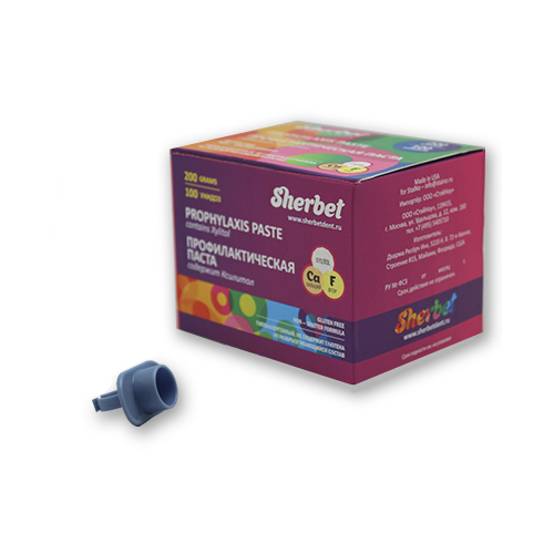 Sherbet Prophylaxis Paste, вкус ассорти, зернистость средняя, 100 унидоз по 2 г | фото