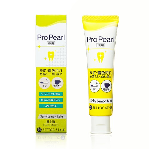 NIPPON ZETTOC Японская отбеливающая зубная паста без фтора ProPearl для свежего дыхания (соленый лимон с мятой), 100 гр | фото