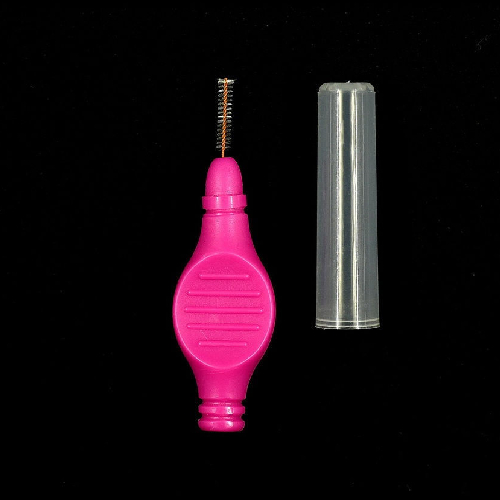 Межзубные щетки (ершики) для чистки зубов с прорезиненной ручкой PESITRO (0,4 мм розов., 6 шт. в упак)