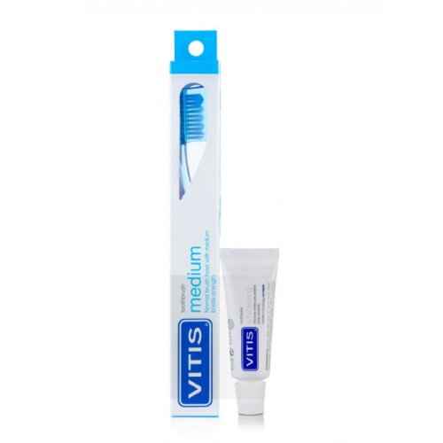 Dentaid Зубная щётка Vitis Medium + Зубная паста Vitis Whitening 15 мл | фото
