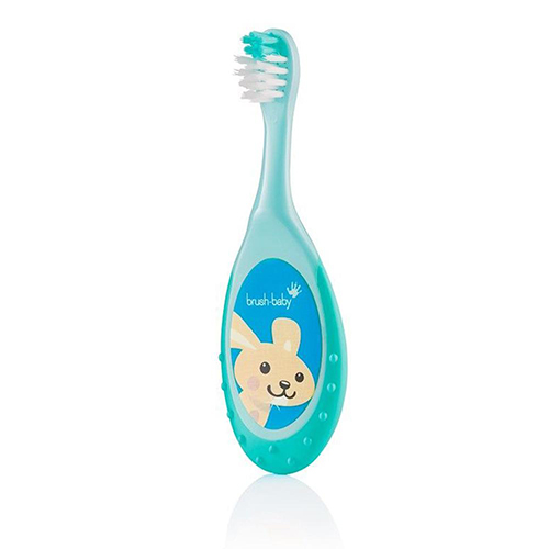 Brush-Baby FlossBrush зубная щетка, 0-3 года, бирюзовая | фото