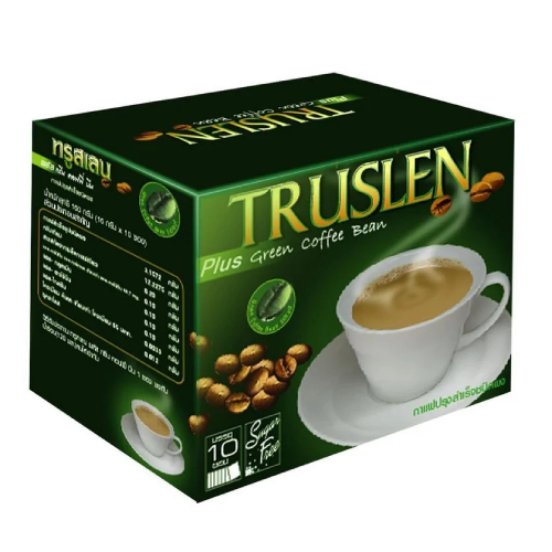 Напиток кофейный растворимый TRUSLEN Plus Green Coffe Bean, 10 саше по 16 г | фото