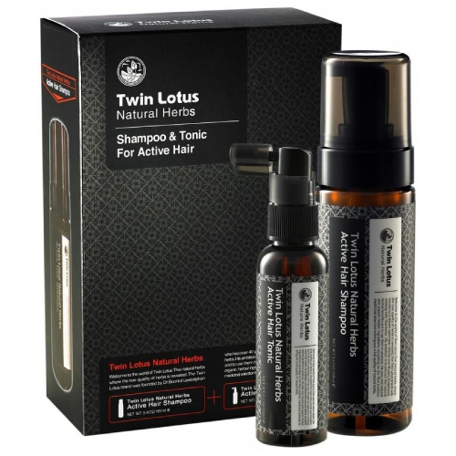Twin Lotus Набор (лечение от выпадения волос) Herbal Active Hair Set шампунь 160 мл+ тоник 60 мл. | фото