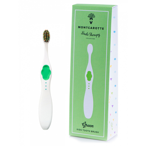 Green Kids Brush MontCarotte KIDS Smile Therapy Collection "soft" 0,15mm 1 pc/Детская Зубная щетка MontCarotte "Green” "soft" 0,15mm
