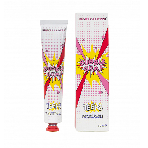 Teens Toothpaste Bubble Gum MontCarotte Smile Therapy Collection 50 ml/Зубная паста 7+ со вкусом Бабл Гам 50 мл