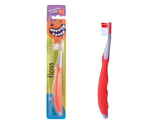 Brush-Baby – Зубная щетка FlossBrush (с 6 лет) Цвет: серо-красный