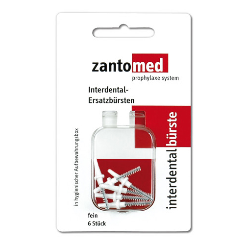 Zantomed Interdental Brush Fine сменные щеточки для межзубных промежутков, тонкие, белые (6 шт) | фото