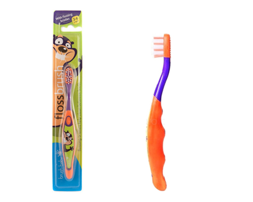 Brush-Baby – Зубная щетка FlossBrush (3-6 лет) Цвет: оранжевый, фиолетовый