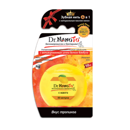 Зубная нить Dr.NanoTo 4 в 1 вкус манго | фото