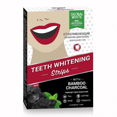 Teeth whitening strips Bamboo charcoal отбеливающие полоски для зубов | фото