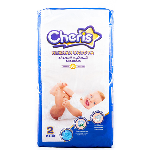 Детские подгузники Cheris 12 шт., S (4-8 кг) | фото