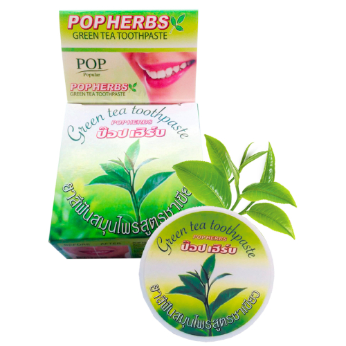 Травяная зубная паста с зеленым чаем POP Herbs 30 гр | фото