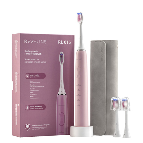Звуковая электрическая зубная щетка Revyline RL 015, розовая | фото