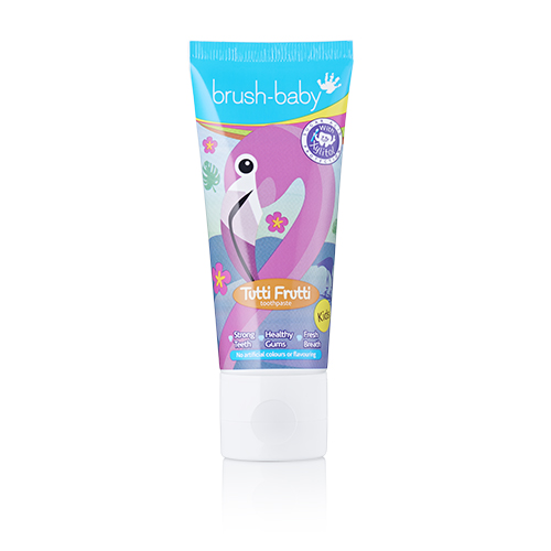 Brush Baby - Паста зубная детская (3-6 года) 50 мл (мультифрукт) Tutti Frutti Toothpaste (Фламинго)