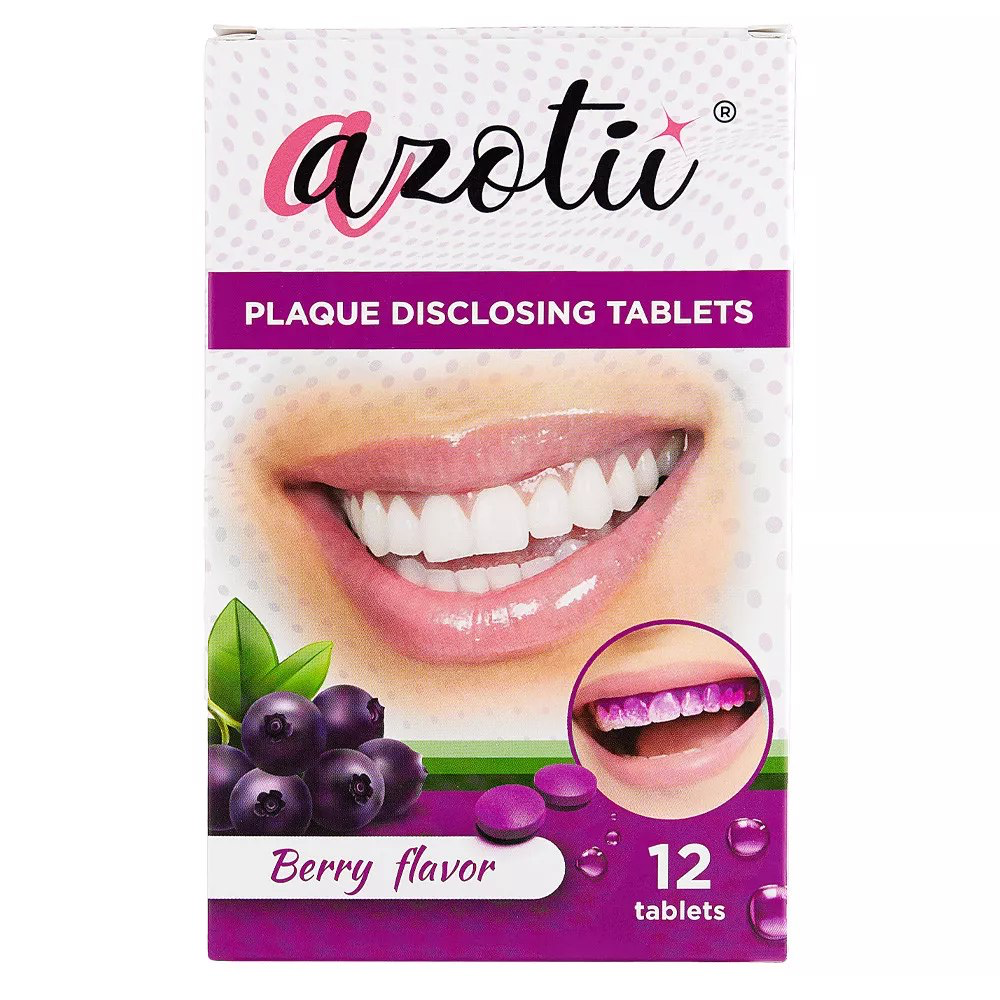Таблетки для определения зубного налета Azotii 12 шт | фото