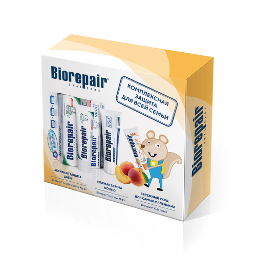 Набор зубных паст Biorepair Комплексная защита, персик | фото