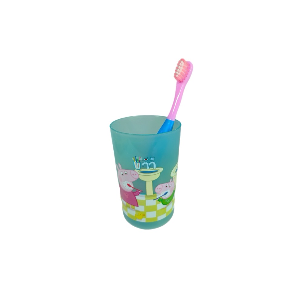 Peppa Pig Детская зубная мягкая щетка на присоске +стакан+пенал | фото