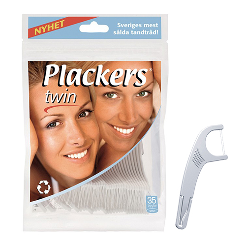 Plackers Twin флосс-зубочистка с двойной нитью, 35 шт. | фото