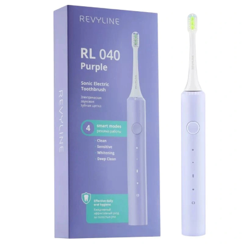 Звуковая электрическая зубная щетка Revyline RL 040, фиолетовая | фото