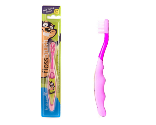 Brush-Baby – Зубная щетка FlossBrush (3-6 лет) Цвет: розовый