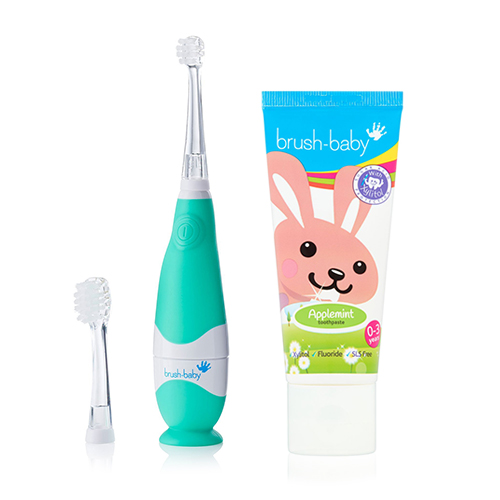 Комплект Brush-Baby от 0 до 3 лет: зубная паста и звуковая щетка слайд 1