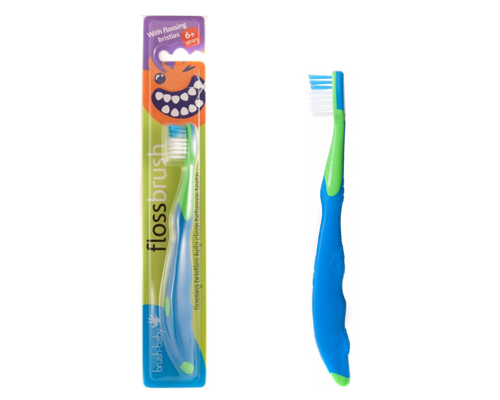 Brush-Baby – Зубная щетка FlossBrush (с 6 лет) Цвет: синие-зелёный