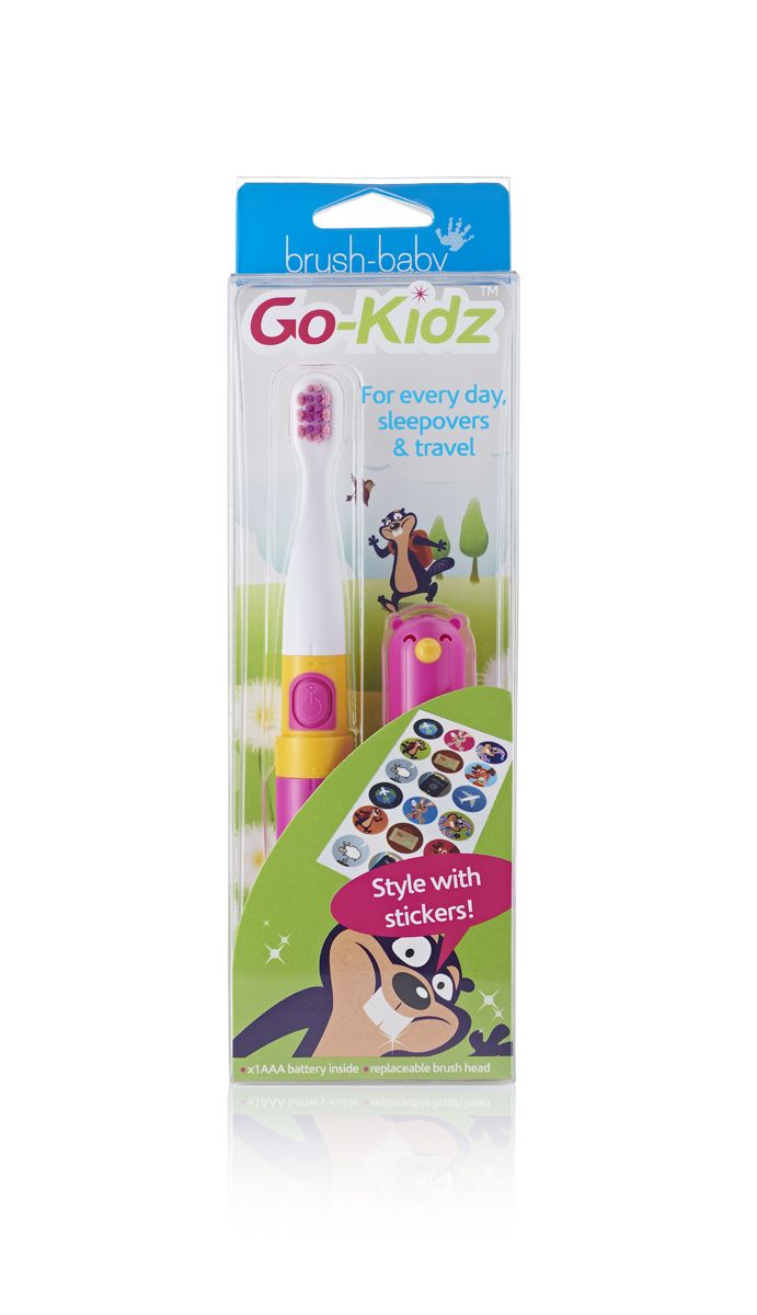 Brush-Baby Go-Kidz Pink звуковая зубная щетка от 3 лет, розовая слайд 2