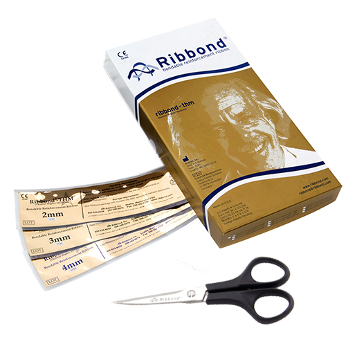 Ribbond THM 2, 3, 4 мм набор для шинирования 3 ленты по 22 см, с ножницами слайд 1