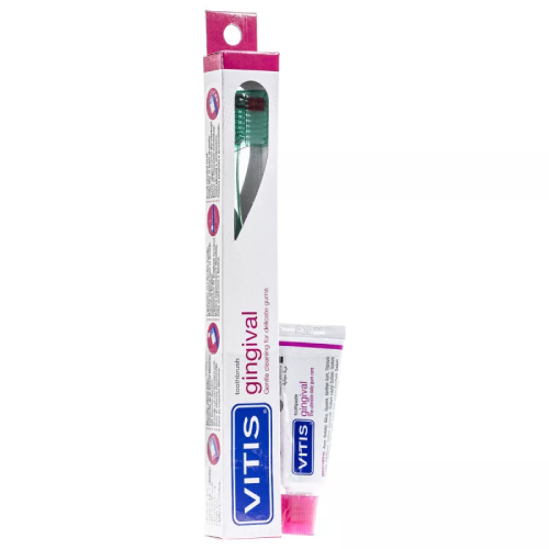 Щётка зубная в твердой упаковке Vitis Gingival + Зубная паста Vitis Gingival 15 мл | фото