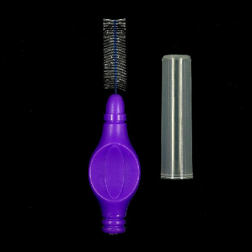 Межзубные щетки (ершики) для чистки зубов с прорезиненной ручкой PESITRO (1,1 мм фиол., 6 шт. в упак)