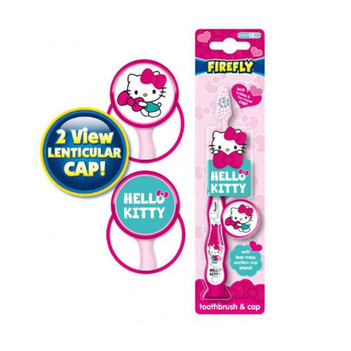 Firefly Hello Kitty Детская зубная щетка на присоске с колпачком | фото