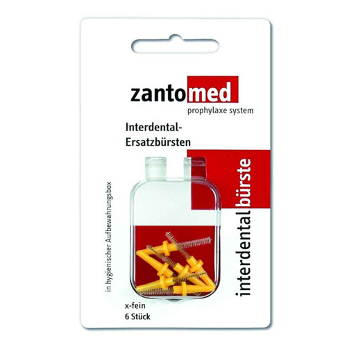Zantomed Interdental Brush Х - fine сменные щеточки для межзубных промежутков, очень тонкие, желтые (6 шт) | фото