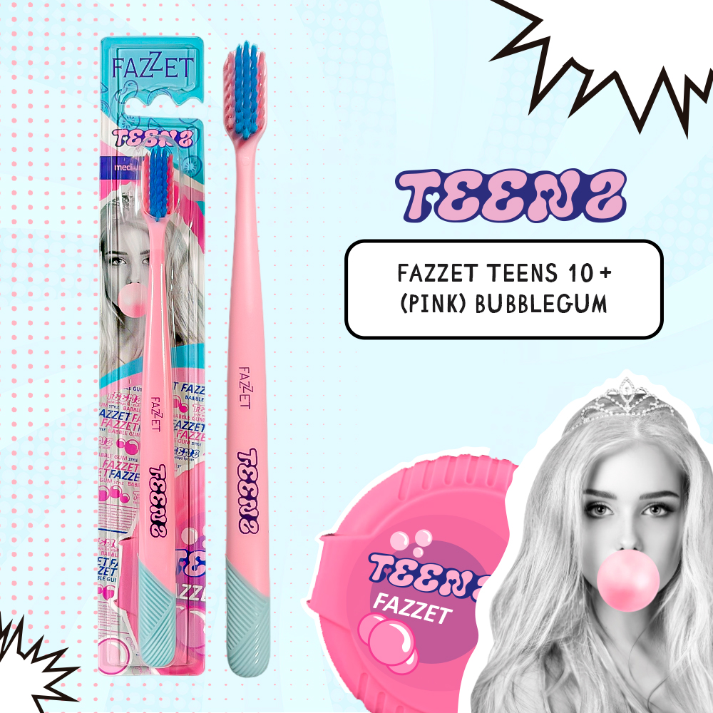 Зубная щетка для подростков Fazzet TEENS Bubble Gum 10+ | фото