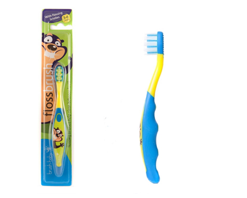 Brush-Baby – Зубная щетка FlossBrush (3-6 лет) Цвет: желтый-синий