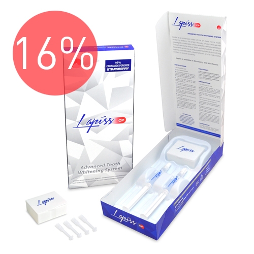 Lapiss CP, Gel 16% Mini Kit – Система отбеливания зубов, 16% перекиси карбамида, комплект 2 шпр x 3 мл, вкус клубники