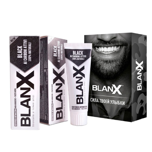 Набор BlanX "Улыбка - твое оружие": Black Charcoal (2х75 мл) | фото