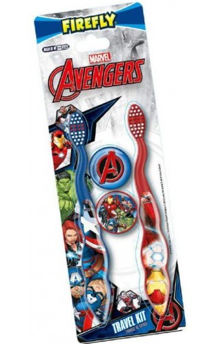 Avengers Набор детских зубных щеток (2шт.) с колпачком. Мягкая щетина. с 3-х лет.