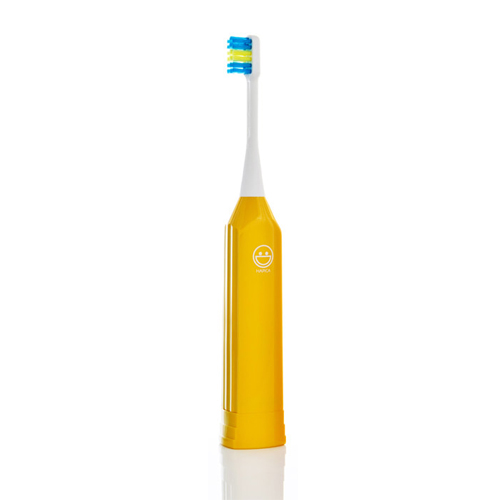 Детская электрическая зубная щетка для детей 3 года до 10 лет. Желтая.