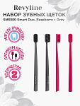 Набор зубных щеток Revyline SM6000 Smart Duo, малиновая и серая, мягкие щетинки | фото